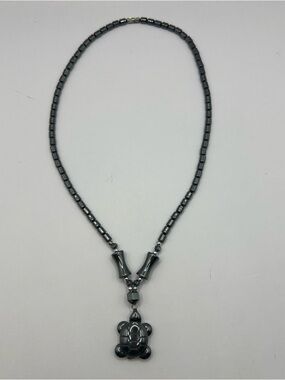 Beautiful Handmade Caribbean Hematite turtle necklace